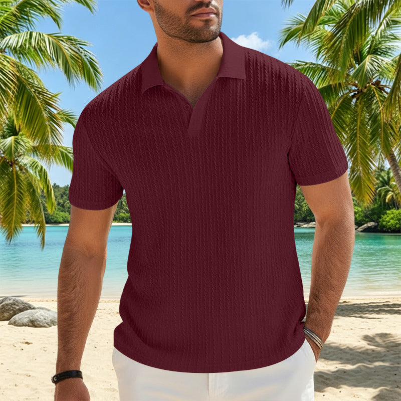 Herren Feinstrick-Polo mit strukturiertem Zopfmuster und weichem Baumwollmix Shop Nory