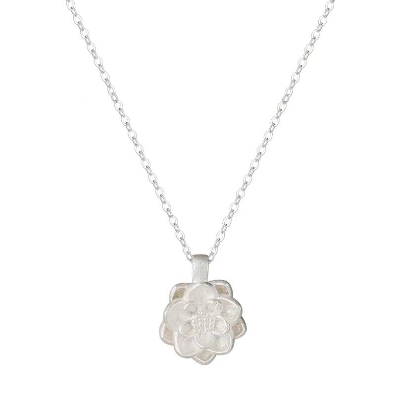 Damen filigrane Halskette mit floralem Anhänger aus hochwertigem Silber Shop Nory