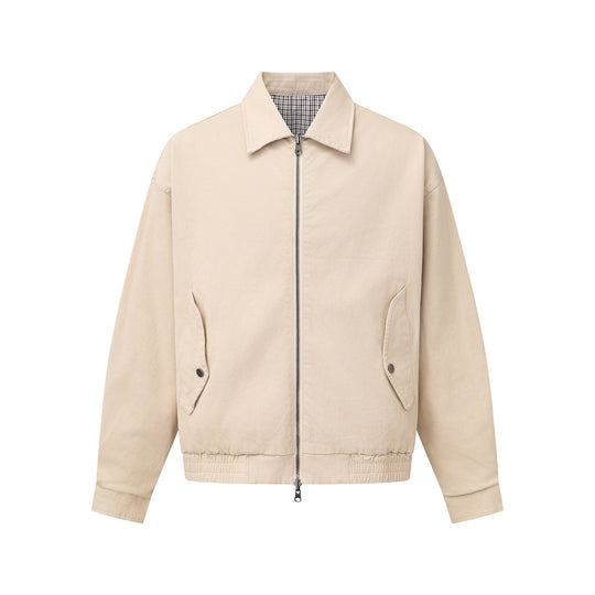 Herren Boxy-Canvas-Blousonjacke mit Reißverschluss, Pattentaschen und elastischem Saum Shop Nory