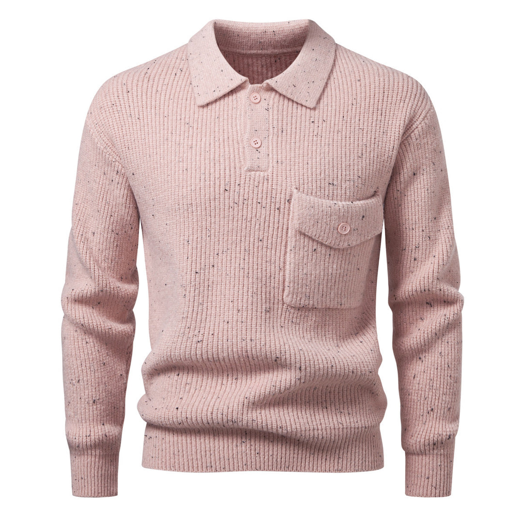 Herren Polokragen-Pullover aus Rippenstrick mit aufgesetzter Brusttasche Shop Nory
