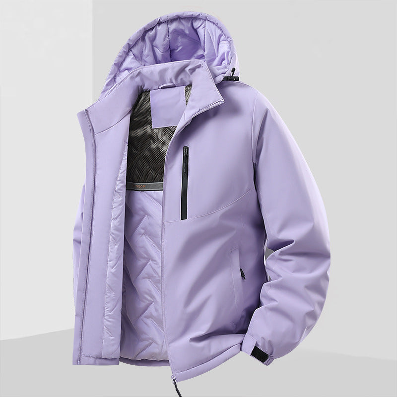 Herren Leichte isolierte Hybrid-Outdoorjacke mit Thermofutter, Kapuze und wasserdichten Reißverschlüssen Shop Nory