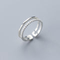 Damen offener Silberring mit elegantem Zirkonia-Besatz Shop Nory