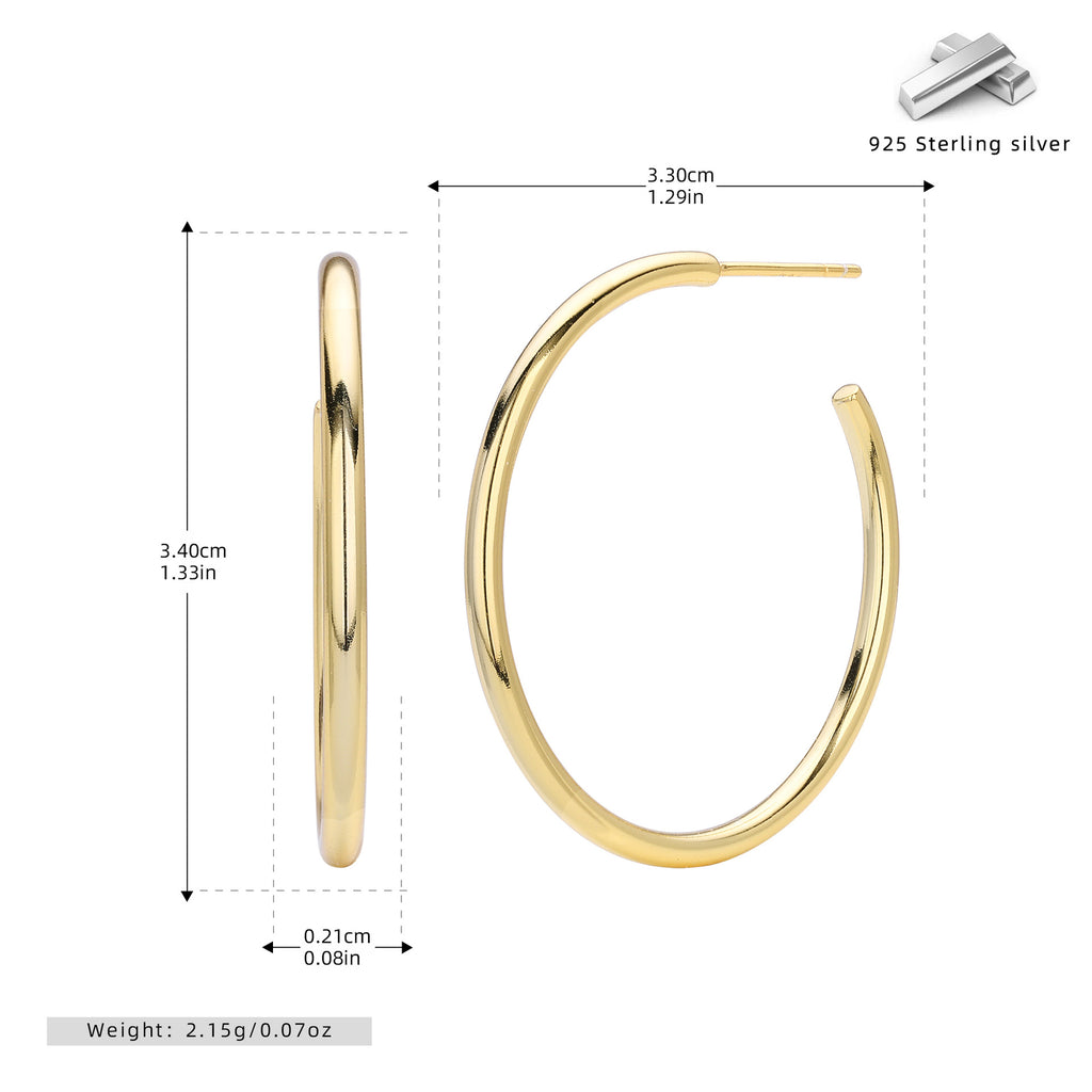 Damen Creolen Ohrstecker aus hochwertigem 925 Sterling Silber mit elegantem, geschwungenem Design Shop Nory