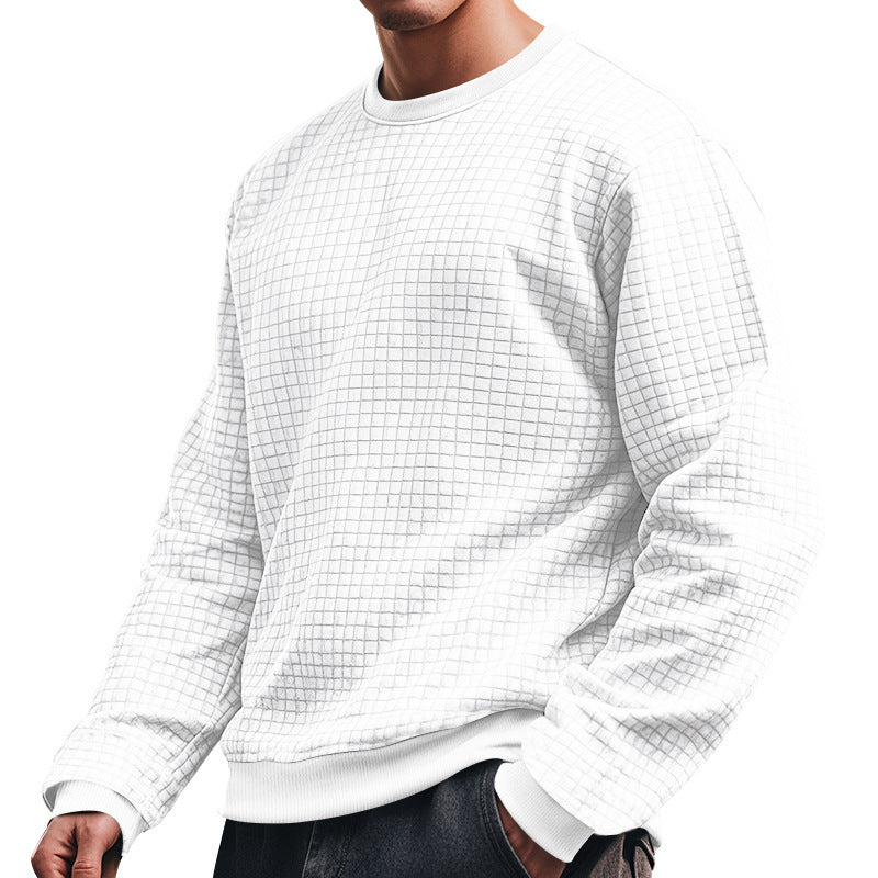 Herren Langarm-Sweatshirt mit strukturiertem Design und elastischen Bündchen Shopnory