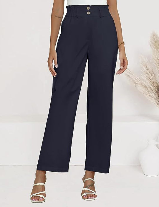 Damen Hochtaillierte Palazzo-Hose mit Paperbag-Bund Shop Nory
