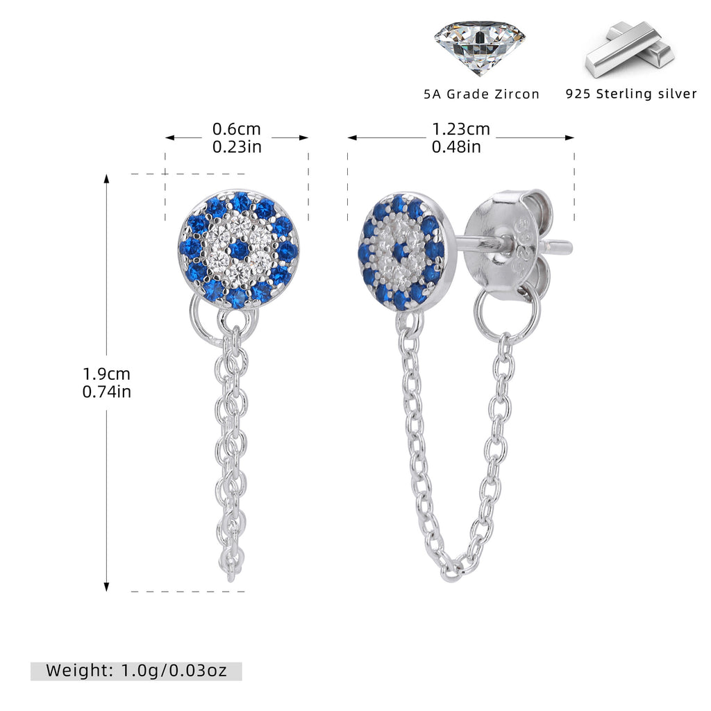 Damen Ohrhänger mit luxuriösem Zirkon-Besatz und feiner Kettendetail Shop Nory
