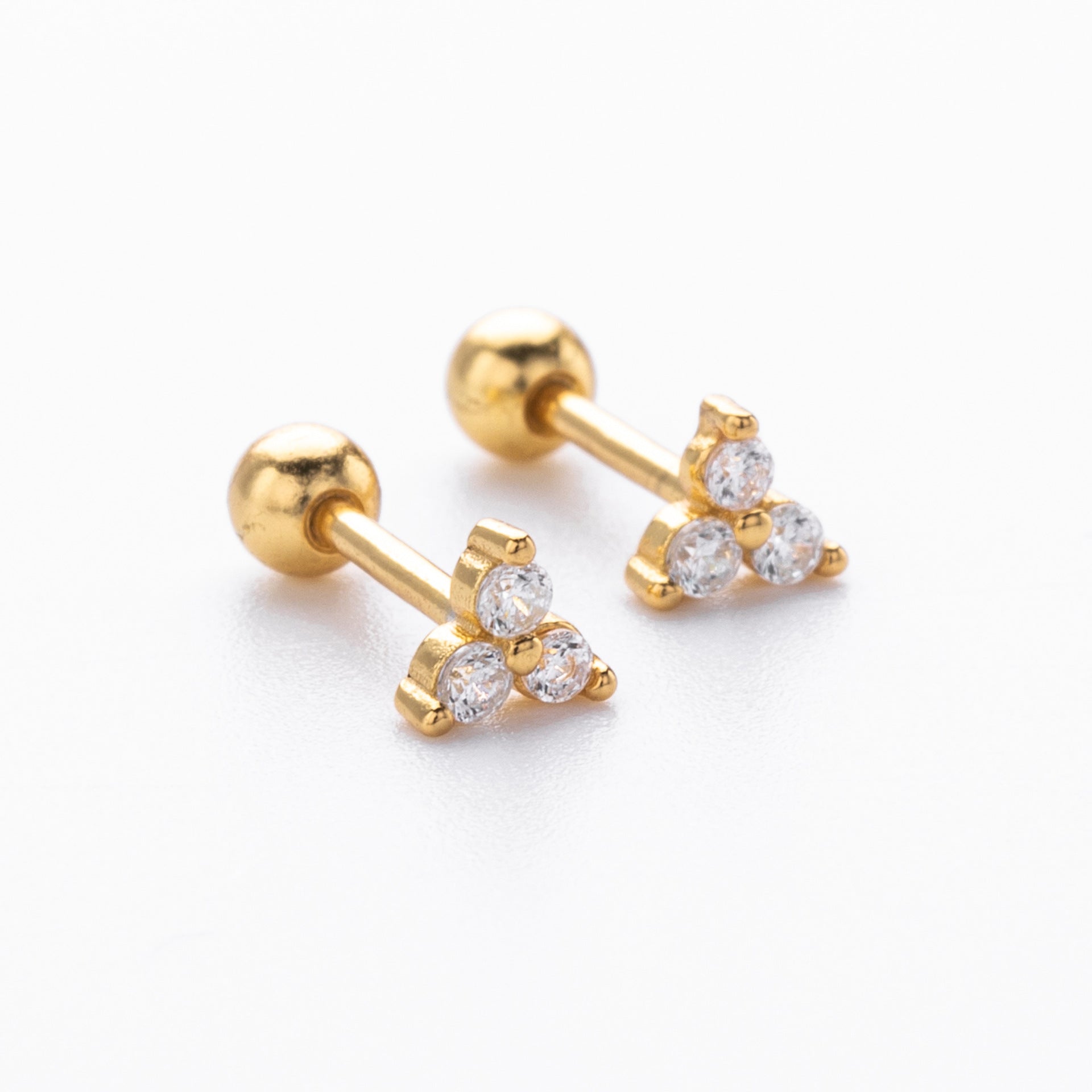 Damen Ohrstecker mit luxuriösem Zirkon-Trio aus 925 Sterling Silber Shop Nory