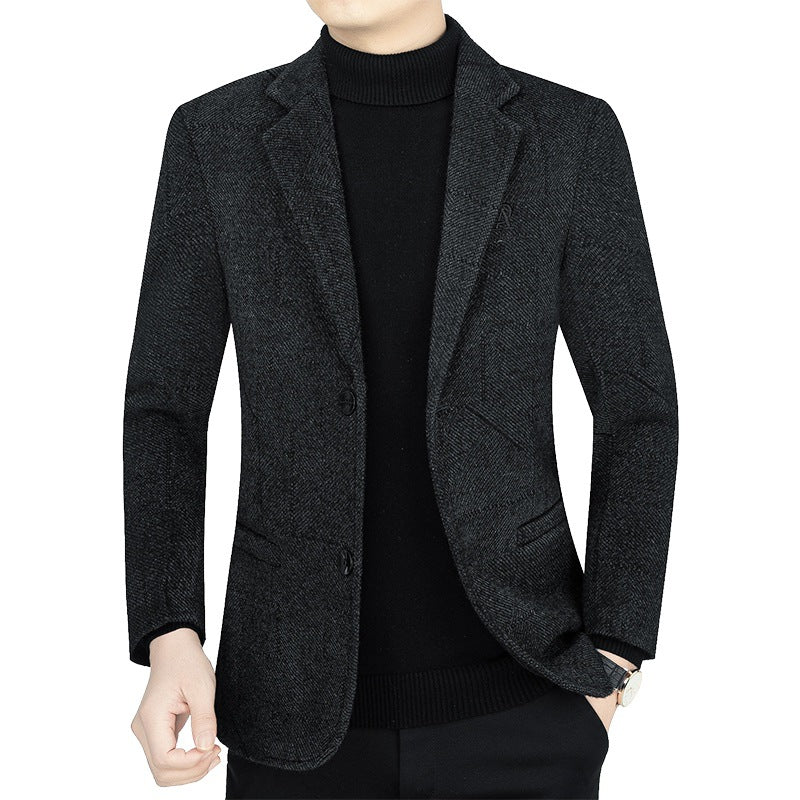 Herren Slim-Fit Sakko aus strukturiertem Wollmix mit leichter Halbfütterung und Zweiknopf-Silhouette Shop Nory