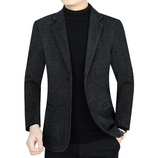 Herren Slim-Fit Sakko aus strukturiertem Wollmix mit leichter Halbfütterung und Zweiknopf-Silhouette Shop Nory