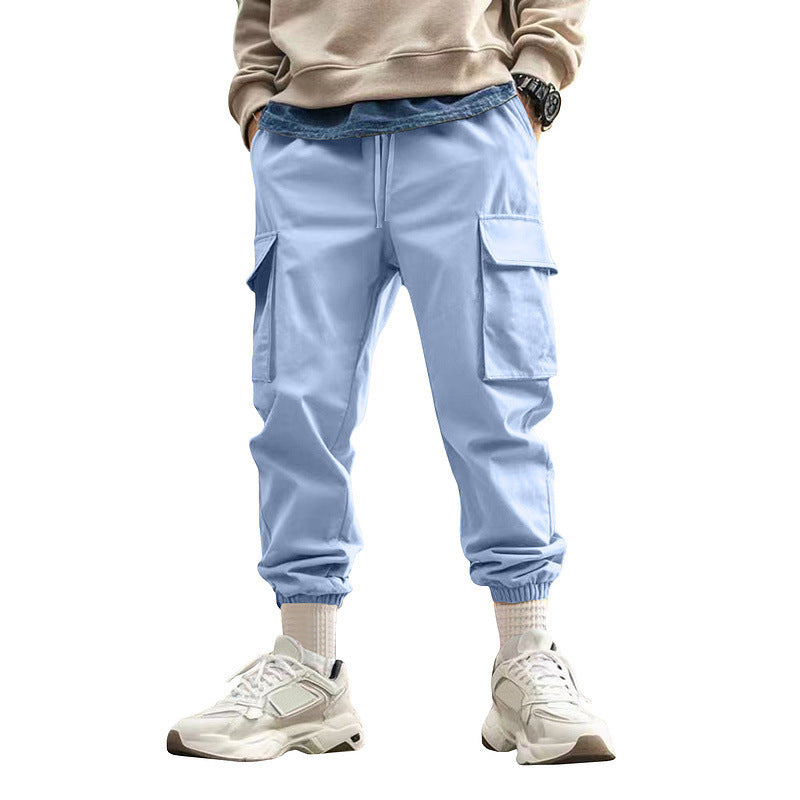 Herren Tapered Cargo-Jogginghose mit Kordelzug, aufgesetzten Klappentaschen und elastischen Bündchen Shop Nory
