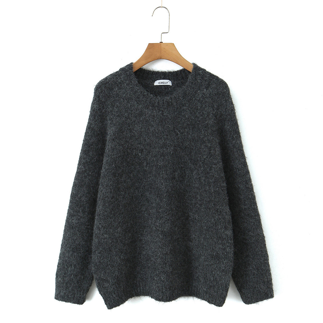 Damen Oversize Mohair‑Optik Pullover mit Rundhalsausschnitt und Raglanärmeln Shop Nory