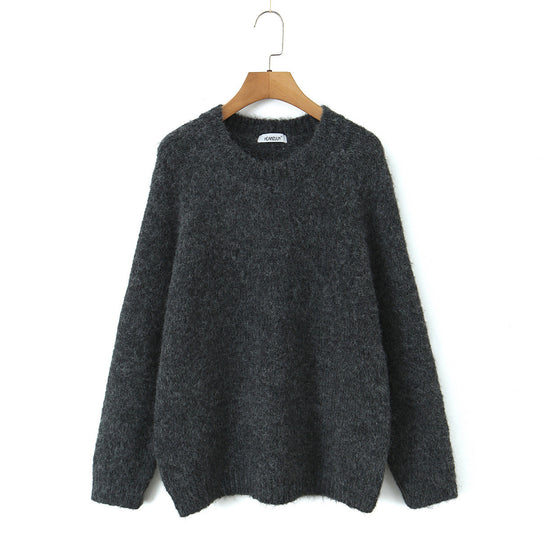 Damen Oversize Mohair‑Optik Pullover mit Rundhalsausschnitt und Raglanärmeln Shop Nory