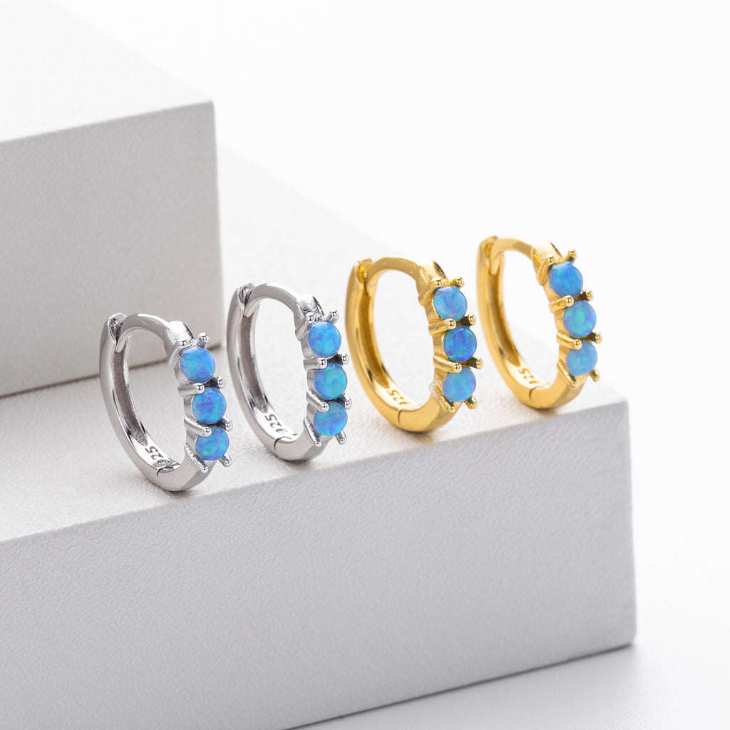 Damen Ohrhänger mit funkelnden Opal-Steinen und hochwertigem 925 Sterling Silber Shop Nory