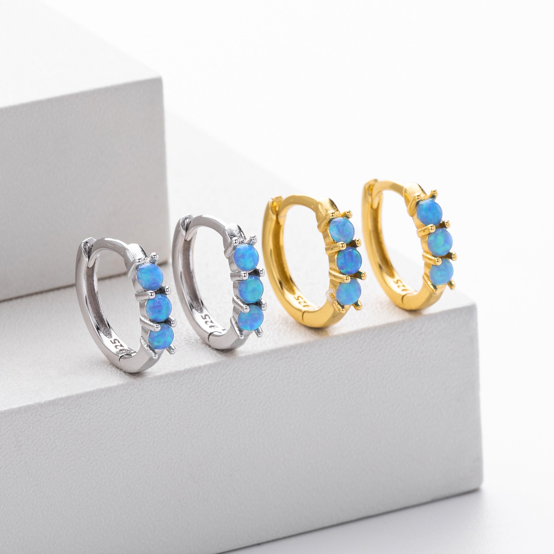 Damen Ohrhänger mit funkelnden Opal-Steinen und hochwertigem 925 Sterling Silber Shop Nory
