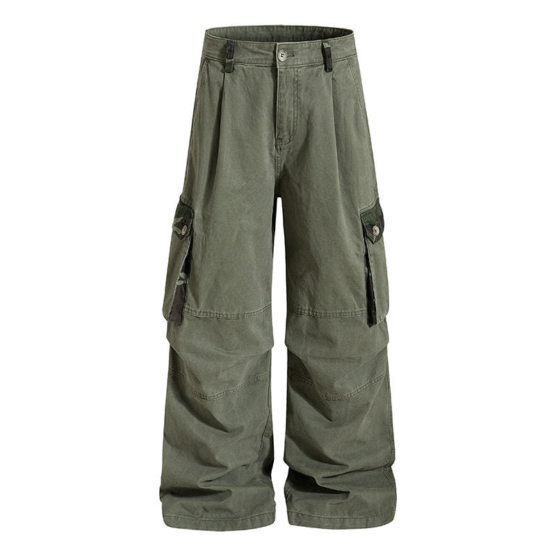 Damen weite Cargo-Hose im Utility-Stil mit hoher Taille und großzügigen Klappentaschen Shop Nory