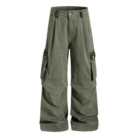 Damen weite Cargo-Hose im Utility-Stil mit hoher Taille und großzügigen Klappentaschen Shop Nory