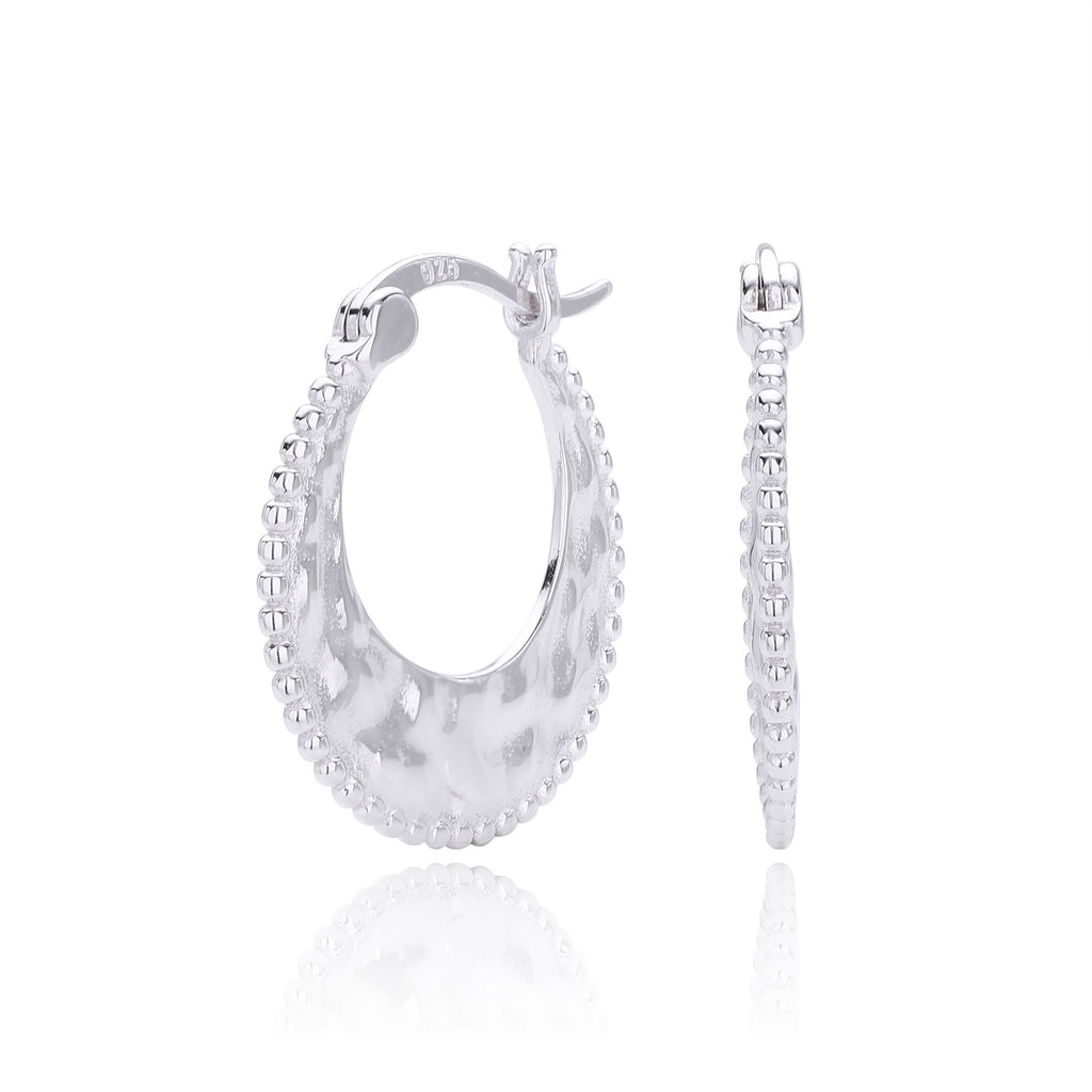 Damen Creolen mit elegantem Strukturdesign aus hochwertigem 925 Sterlingsilber Shop Nory
