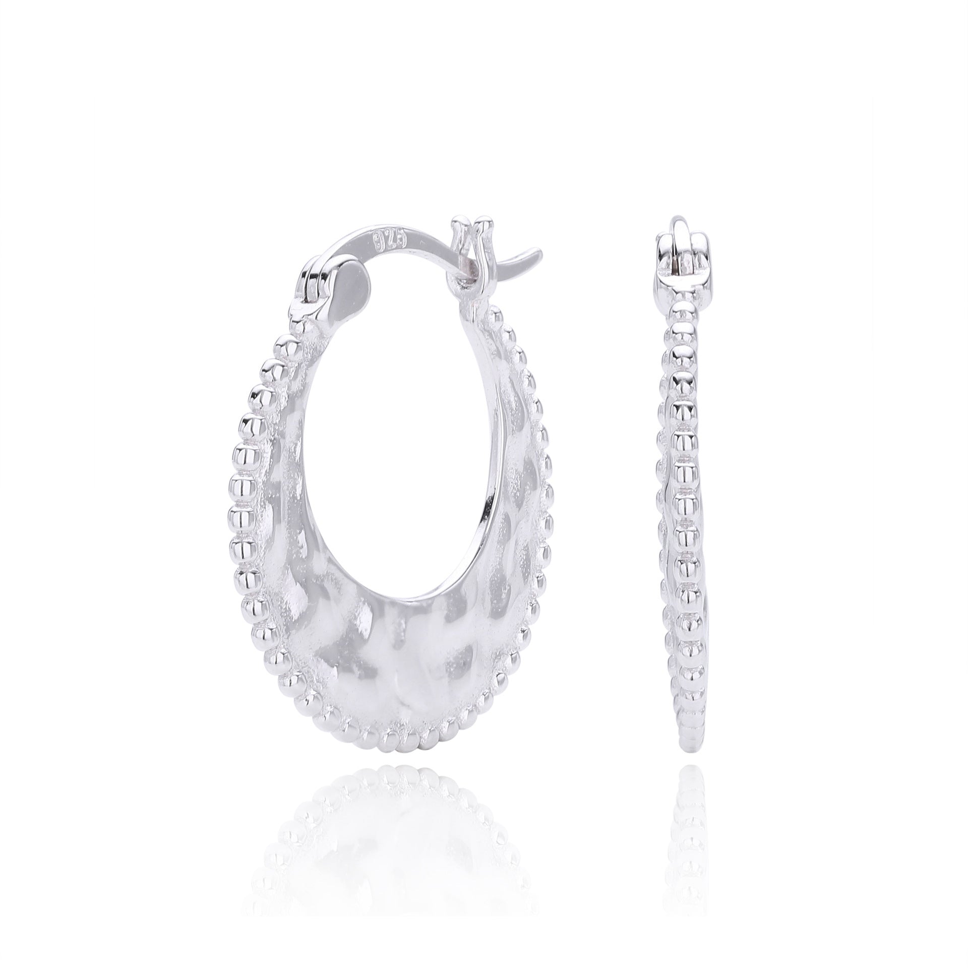 Damen Creolen mit elegantem Strukturdesign aus hochwertigem 925 Sterlingsilber Shop Nory