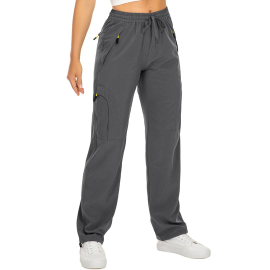 Damen nan lässige Cargo-Hose mit Elastikbund Tunnelzug und Reißverschlusstaschen Shop Nory