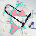Damen Triangel-Bikini mit kontrastierenden Trägern