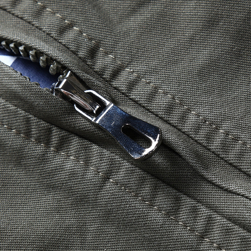 Herren Canvas-Fliegerblouson mit Frontklappentaschen, Ärmeltasche und Rippbündchen Shop Nory