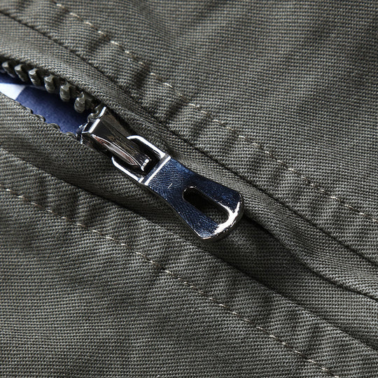 Herren Canvas-Fliegerblouson mit Frontklappentaschen, Ärmeltasche und Rippbündchen Shop Nory