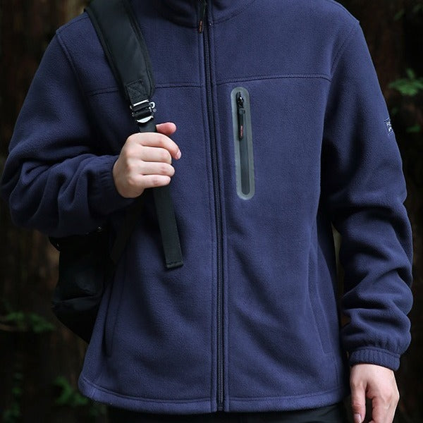 Herren Atmungsaktive Microfleecejacke mit wasserabweisender Brustreißverschluss-Leiste und Stehkragen Shop Nory