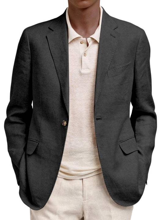 Herren nan leichtes Leinen-Sakko mit unstrukturierter Silhouette und Pattentaschen Shop Nory