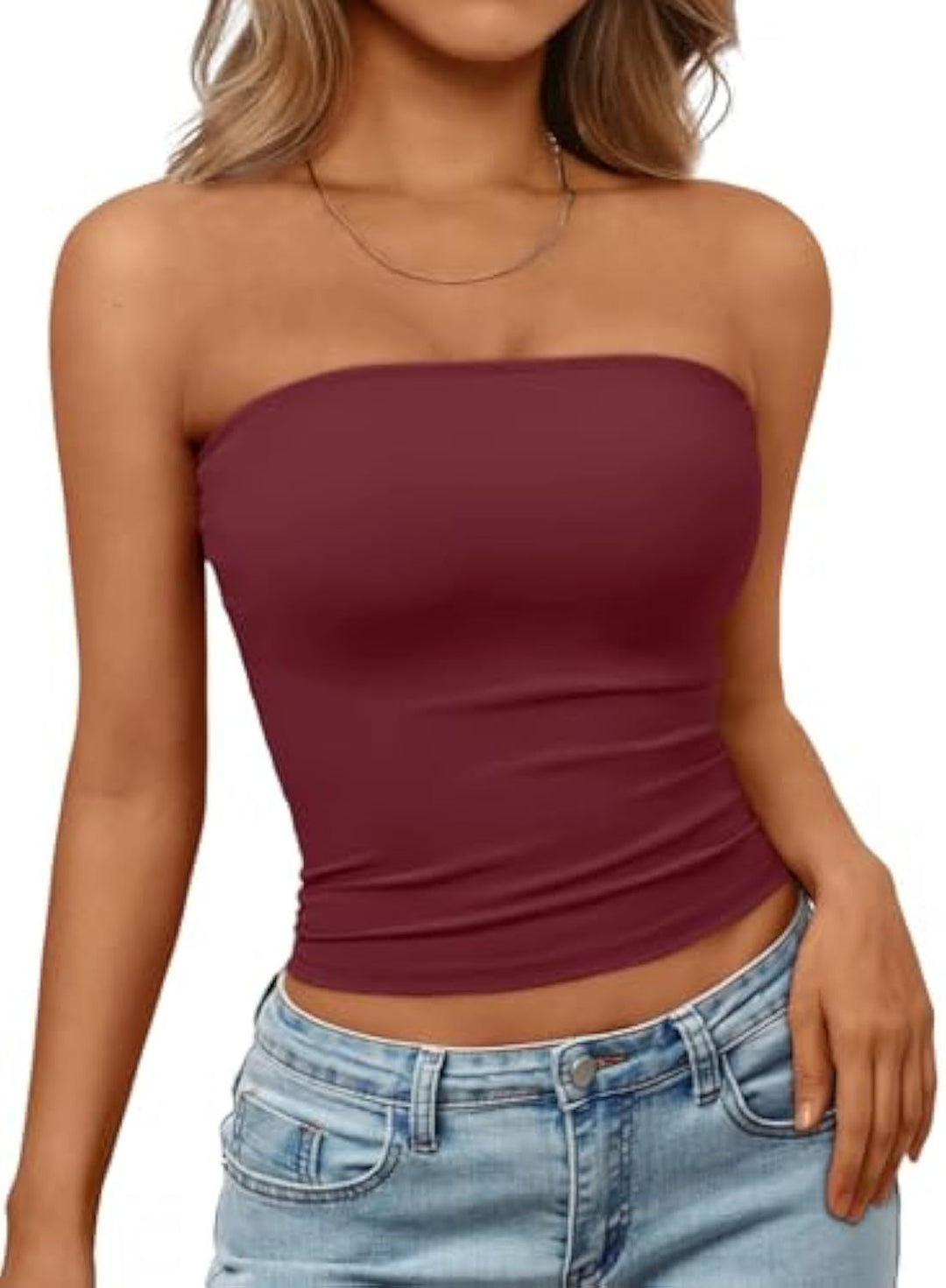 Damen Bandeau-Oberteil aus elastischem Material mit figurbetontem Schnitt