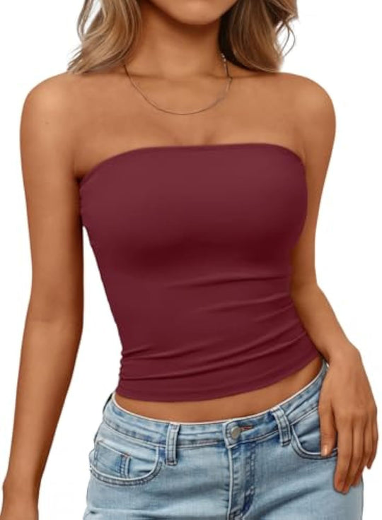 Damen Bandeau-Oberteil aus elastischem Material mit figurbetontem Schnitt