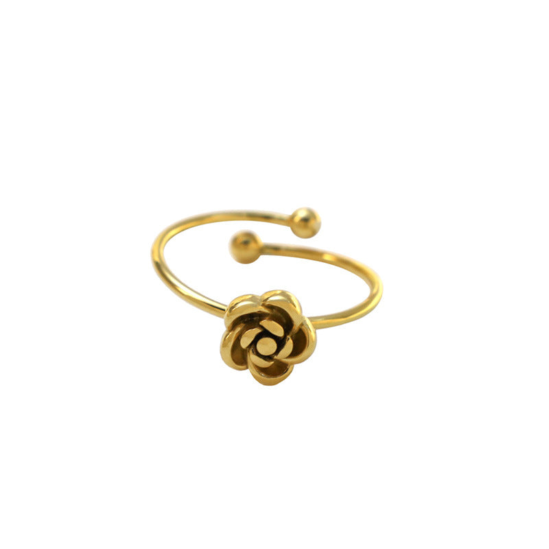 Damen Offener Ring mit floralen Akzenten Shop Nory