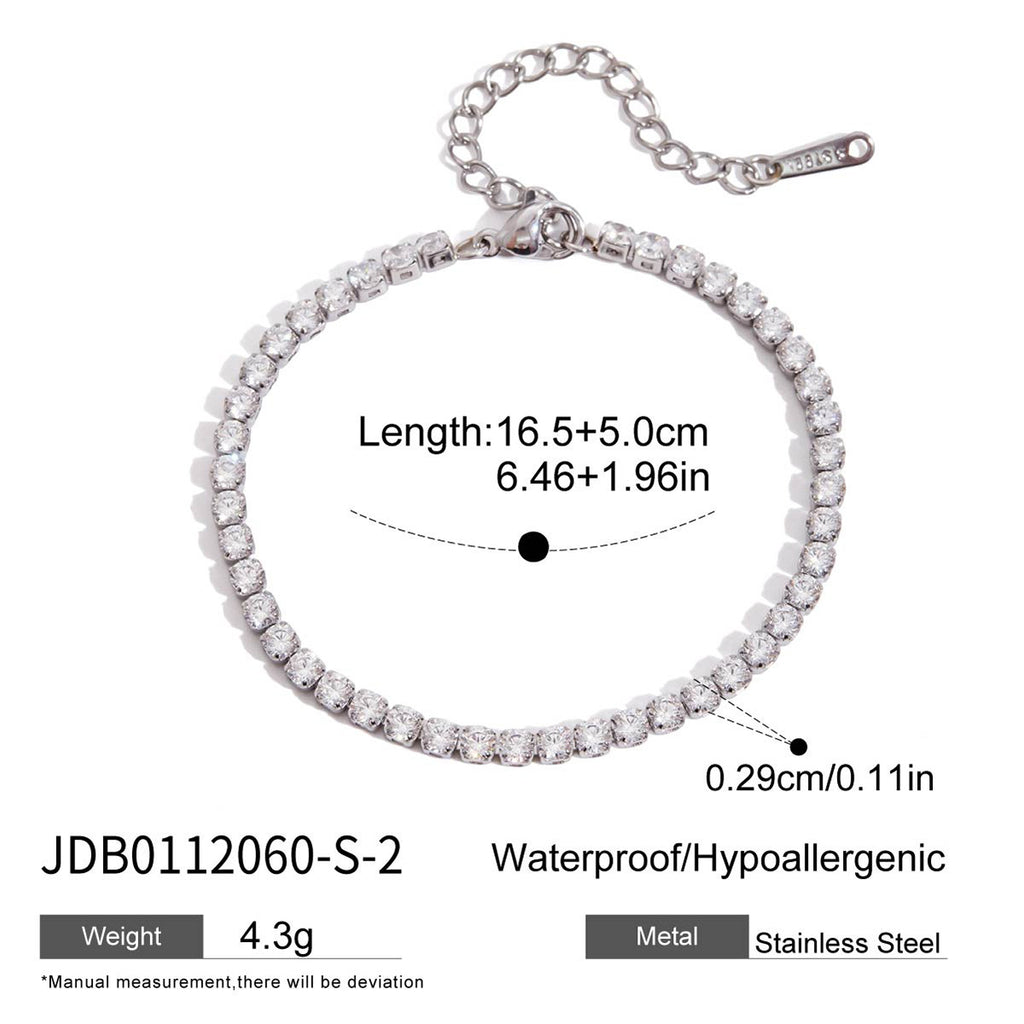 Damen Herzarmband mit funkelnden Zirkonia und hypoallergenen Eigenschaften Shop Nory