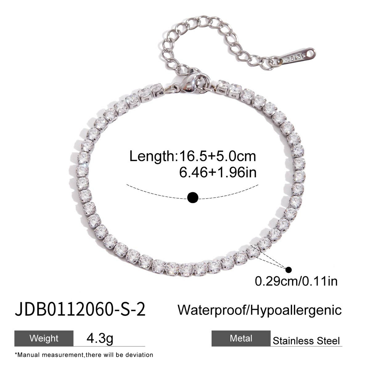 Damen Herzarmband mit funkelnden Zirkonia und hypoallergenen Eigenschaften Shop Nory
