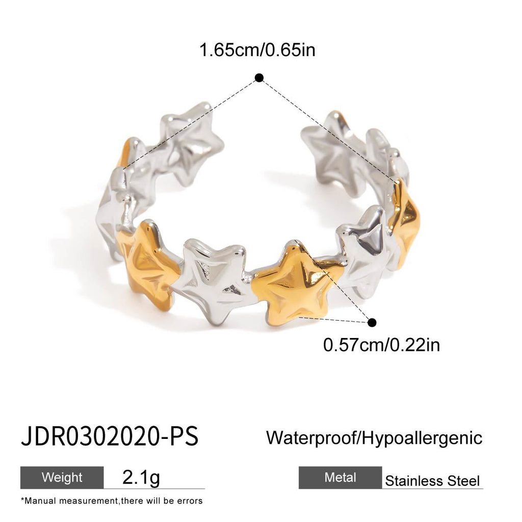 Damen Offener Ring mit modernem, geschwungenem Design aus hochwertigem Edelstahl Shop Nory