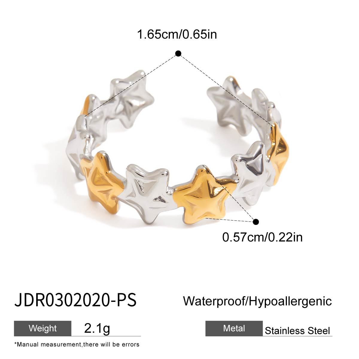 Damen Offener Ring mit modernem, geschwungenem Design aus hochwertigem Edelstahl Shop Nory