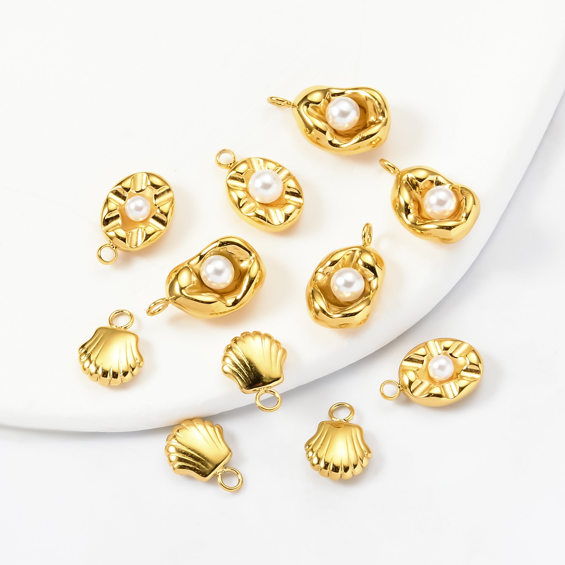 Damen Muschelanhänger aus hochwertigem Gold Shop Nory