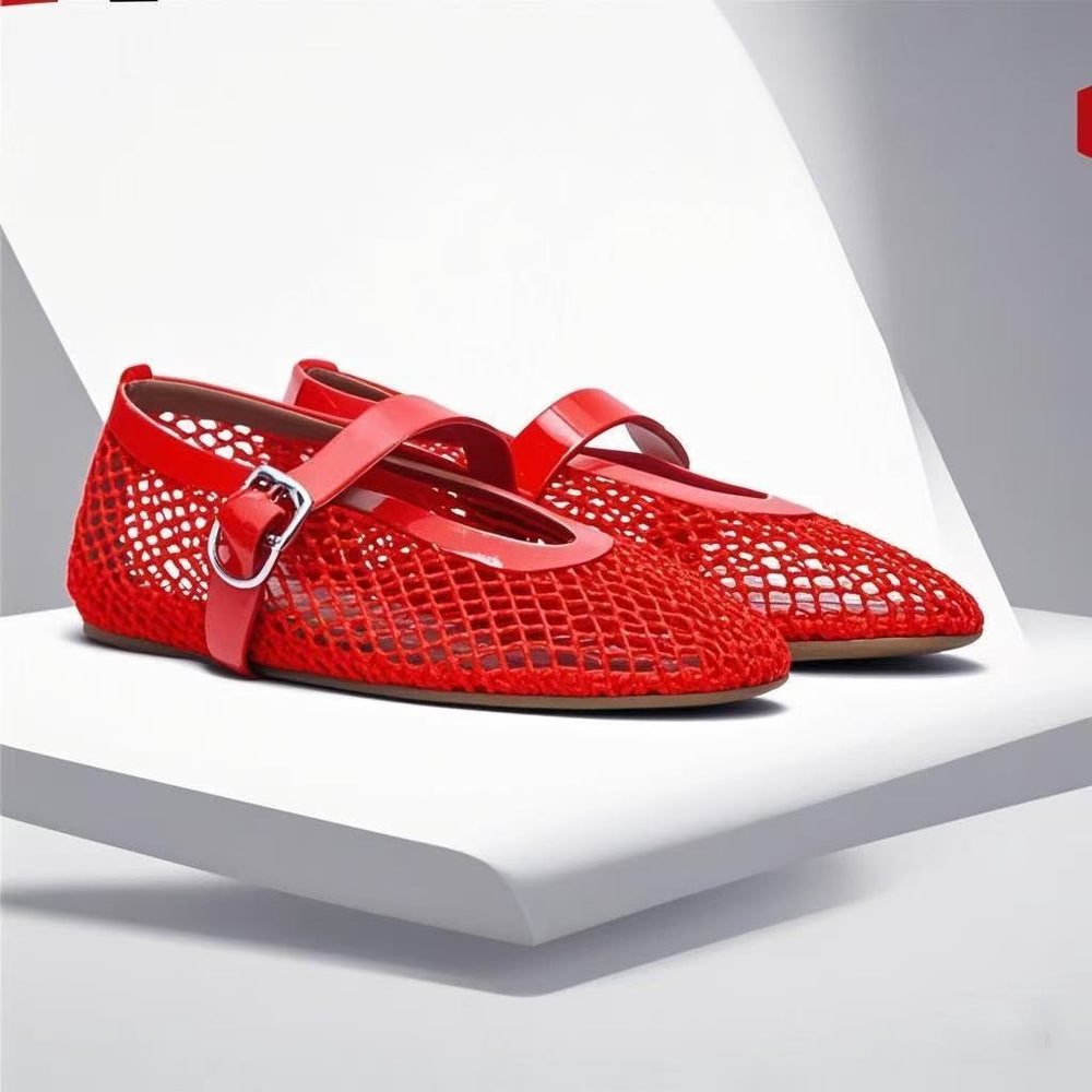 Damen Glitzernde Ballerinas mit dekorativem Riemen