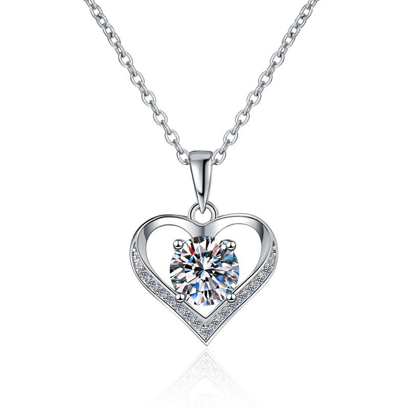 Damen Halskette mit funkelndem Herzanhänger und luxuriösem Zirkonia Shop Nory