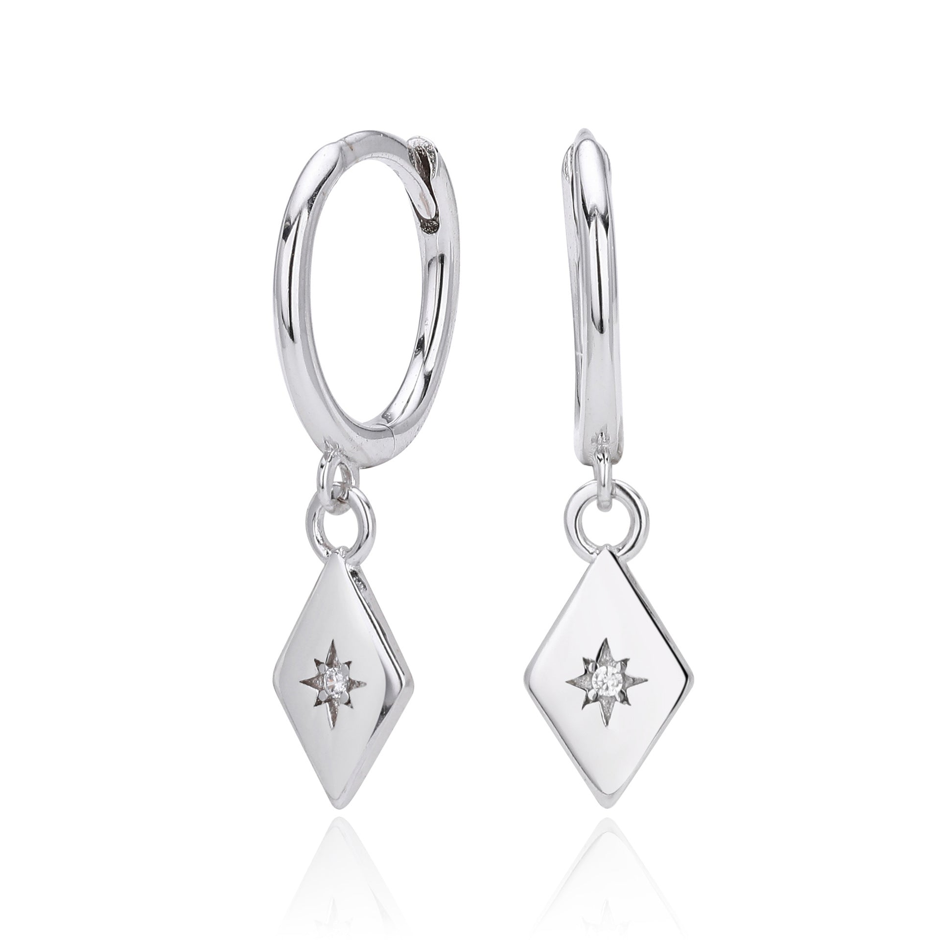 Damen Ohrhänger mit hochwertigem Zirkonanhänger aus 925 Sterling Silber Shop Nory