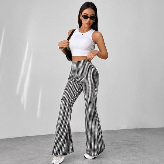Damen Hochgeschnittene Schlaghose aus Stretch-Feinstrick Shop Nory