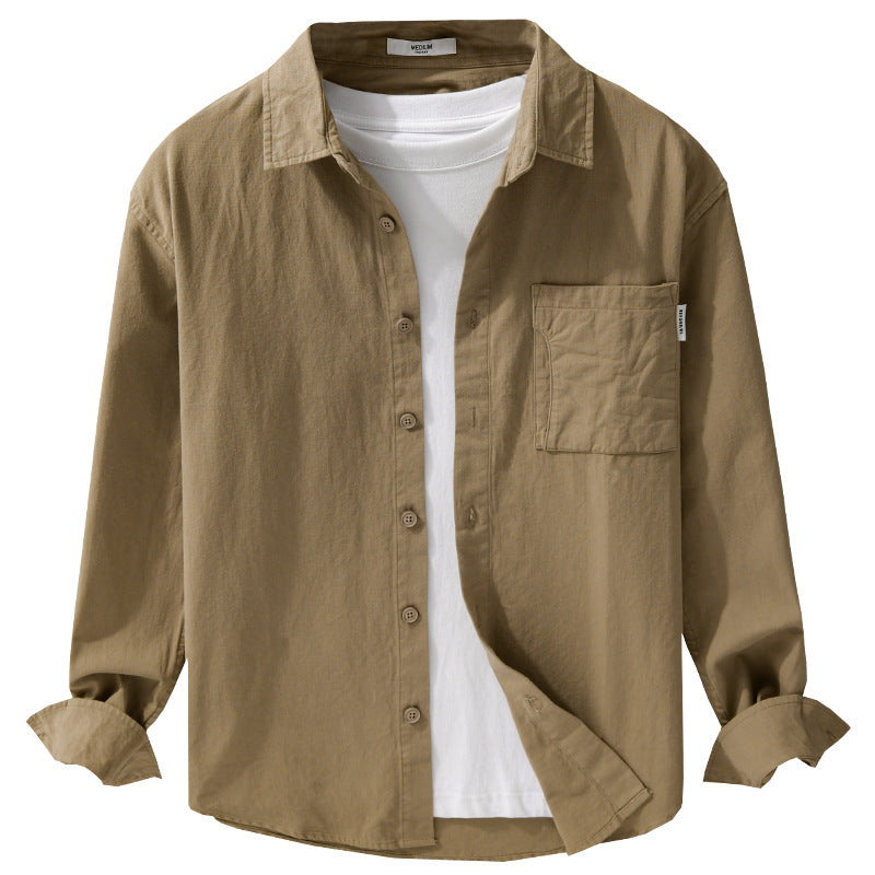 Herren Casual-Hemdjacke aus leichtem Baumwoll-Twill mit aufgesetzter Brusttasche und entspannter Passform Shop Nory