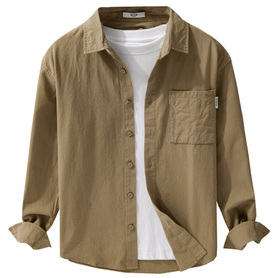 Herren Casual-Hemdjacke aus leichtem Baumwoll-Twill mit aufgesetzter Brusttasche und entspannter Passform Shop Nory