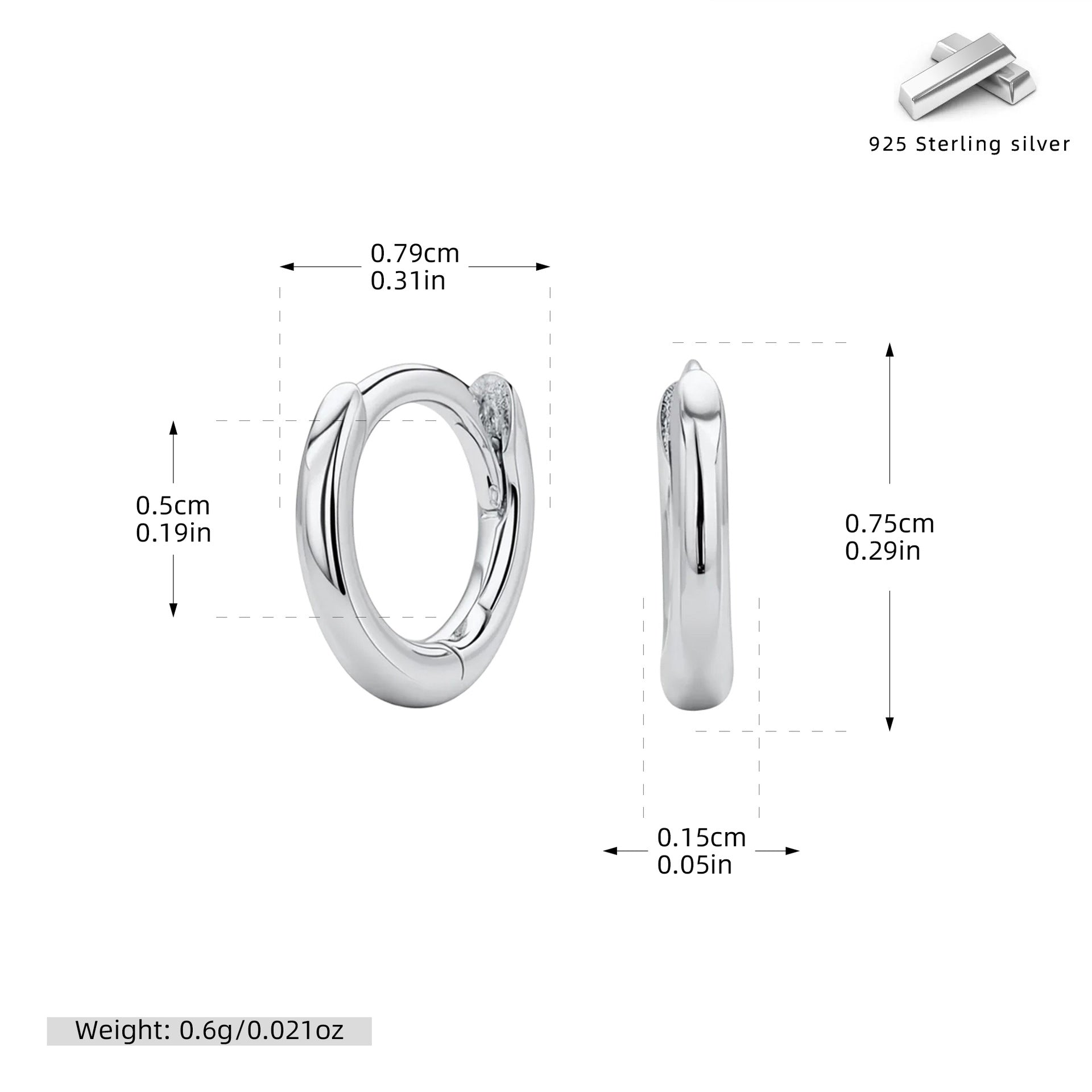 Damen Creolen mit modernem, geschwungenem Design aus 925 Sterling Silber Shop Nory