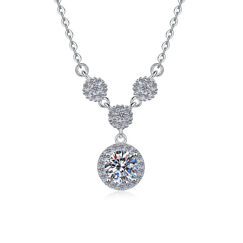 Damen Halskette mit funkelndem Kristallanhänger und eleganten Zirkonia-Elementen Shop Nory