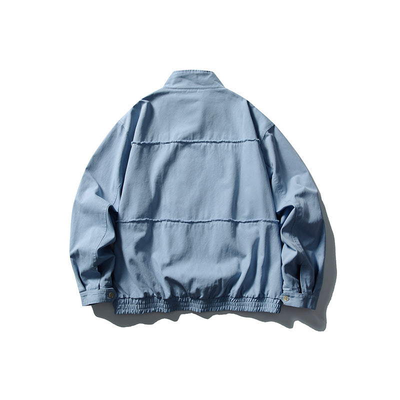 Unisex Boxy-Übergangsblouson mit Stehkragen, verdecktem Reißverschluss und elastischem Saum Shop Nory