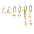 Damen Ohrring-Set mit funkelnden Mond- und Sternmotiven Shop Nory