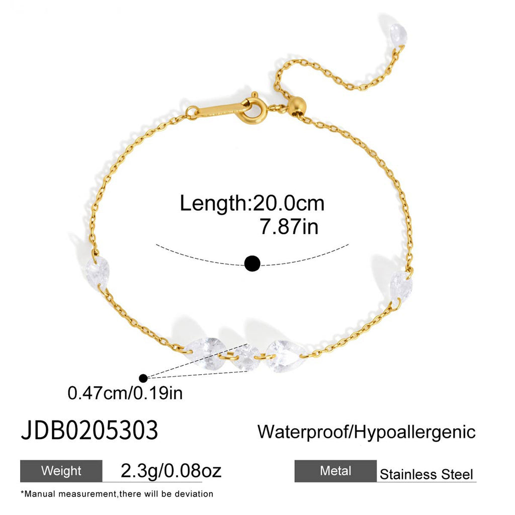Damen Armband mit eleganten Wasserfall-Anhängern aus hypoallergenem Edelstahl Shop Nory