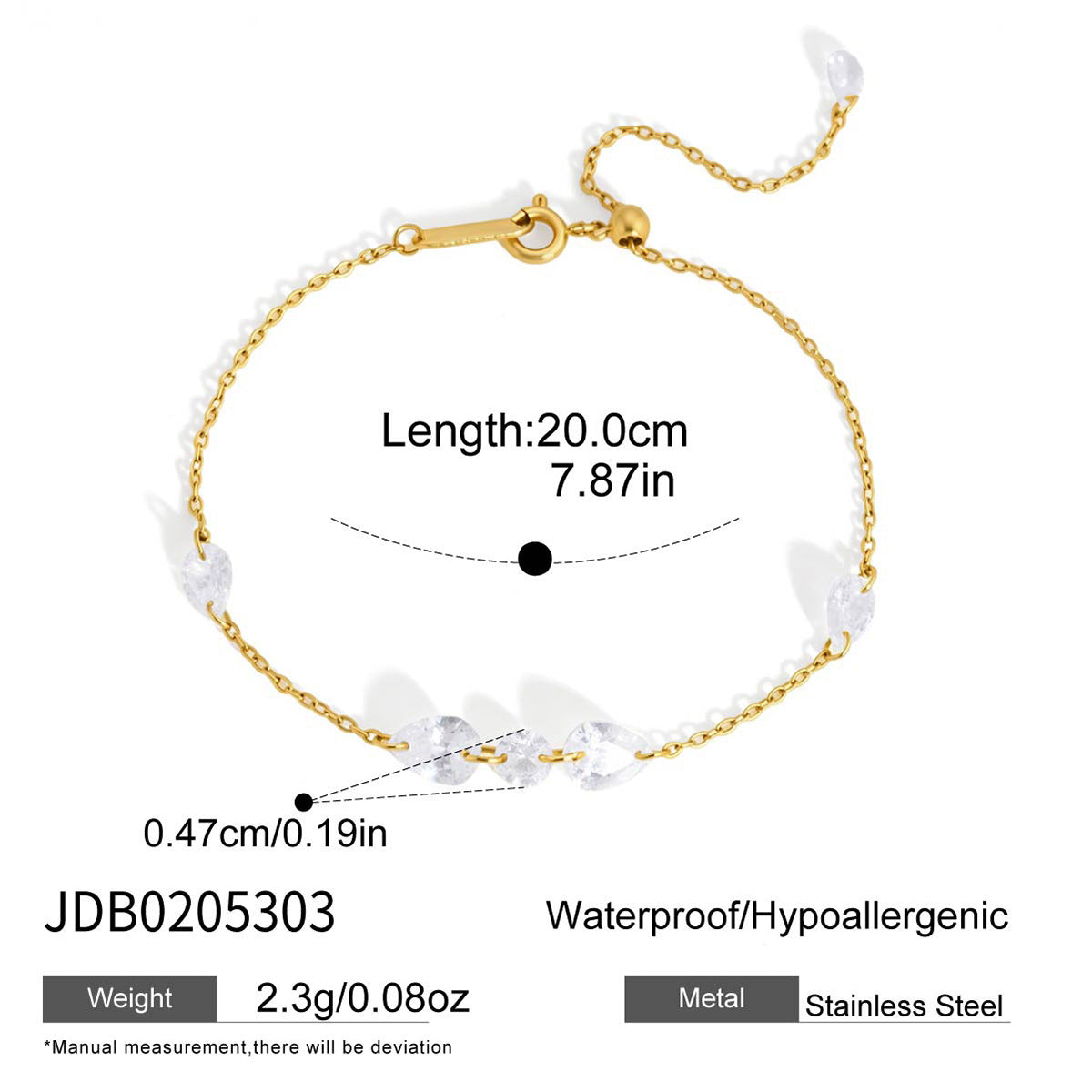 Damen Armband mit eleganten Wasserfall-Anhängern aus hypoallergenem Edelstahl Shop Nory