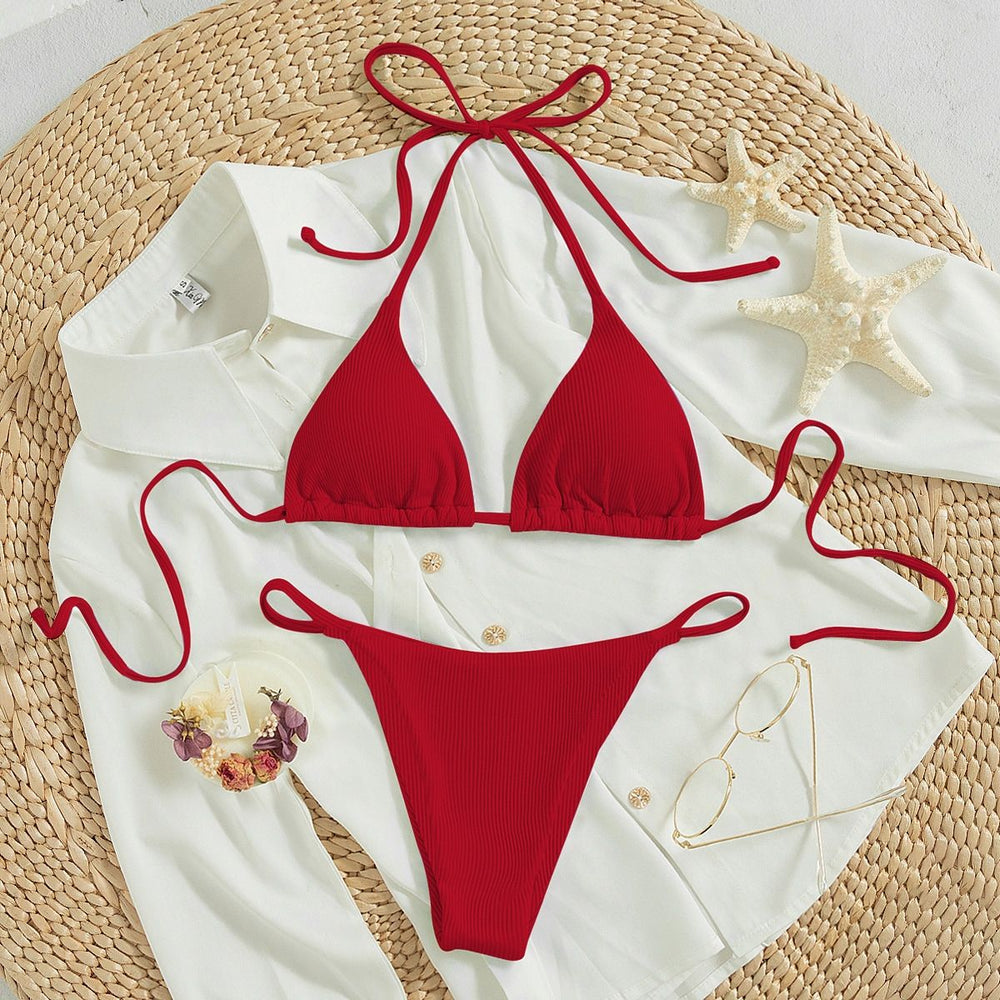 Damen Triangel-Bikini mit raffiniertem Bindesystem