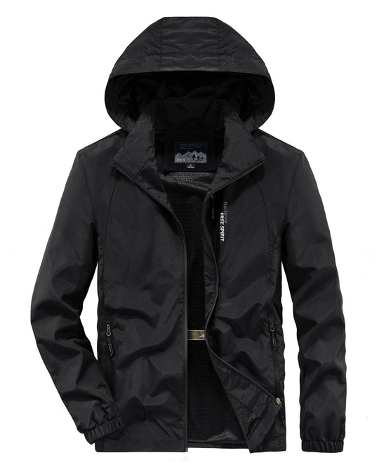 Herren Ultraleichte Atmungsaktive Kapuzenjacke mit perforiertem Mesh‑Futter und Reißverschlusstaschen Shop Nory